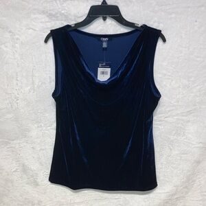 Chaps Navy Velvet Sleeveless Top